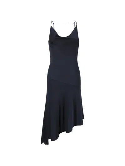 Oude Waag Cowl Asymmetrical Dress In Blue