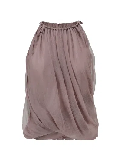 Oude Waag Draped Tie Top In Pink