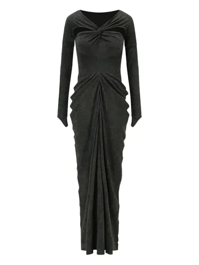 Oude Waag Draped Twist-detail Maxi Dress In Black