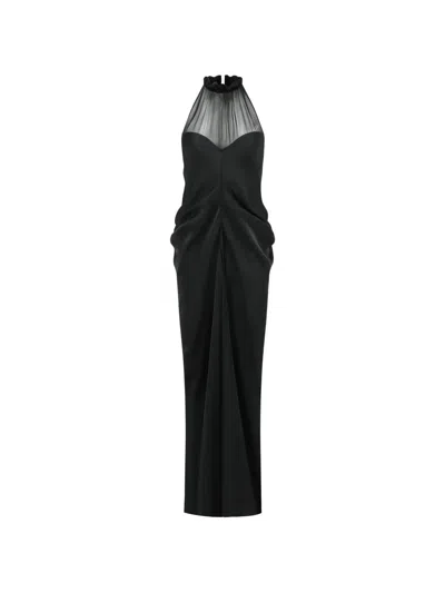 Oude Waag Gathered Halter Maxi Dress In Black