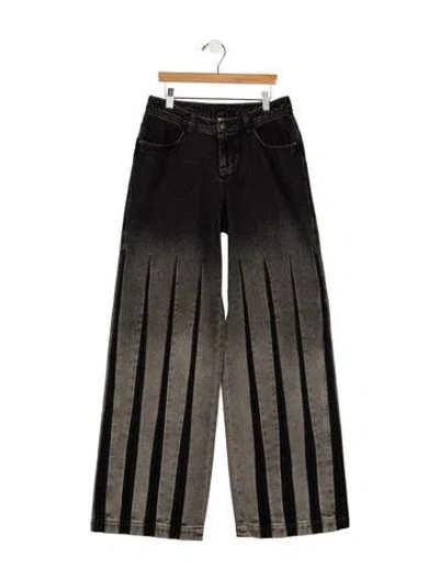 Pre-owned Oude Waag High-rise Wide Leg Jeans In Black