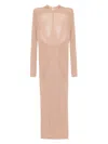 Oude Waag Knitted Long Sleeve Dress In Brown