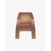 Oude Waag Omens Brown Yellow Gradient Ribbed Knitted Jumper In Brown