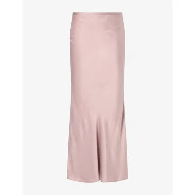 Oude Waag Omens Fishtail-hem Satin Maxi Skirt Purple Pink Xs