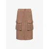 Oude Waag Omens Grey Brown Corduroy Woven Midi Skirt Xs In Gray