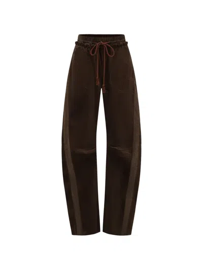 Oude Waag Panelled Sculpted Trousers In 브라운