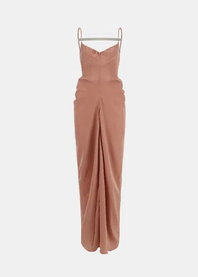 Oude Waag Pink Draped Long Dress