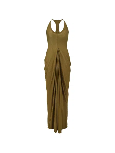 Oude Waag Racerback Draped Maxi Dress In Green