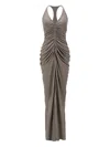 Oude Waag Ruched Midi Dress In Gray