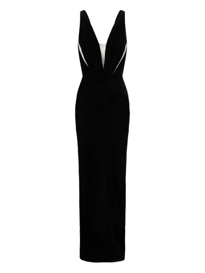 Oude Waag V-neck Maxi Dress In Black