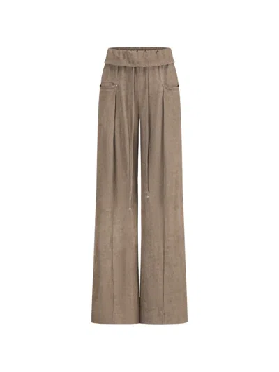 Oude Waag Washed Drawstring Trousers In Brown