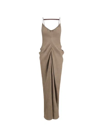 Oude Waag Washed Halter-neck Draped Maxi Dress In Neutral
