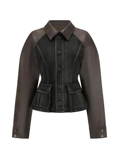 Oude Waag Washed Panelled Jacket In Brown