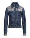 Ouest Paris Man Denim Outerwear Blue Size M Recycled Cotton In Blue