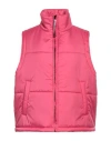 Ouest Paris Woman Puffer Fuchsia Size L Acetate, Cupro In Pink