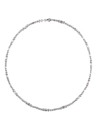 Ouf! 14k White Gold Disco Ball Necklace In Silver