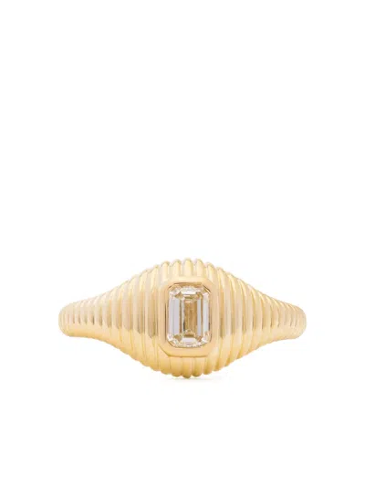 Ouf! 14k Yellow Gold Flutted Signet Ring
