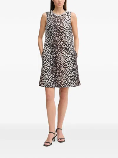 Ouí Animal-pattern Embellished Mini Dress In Black