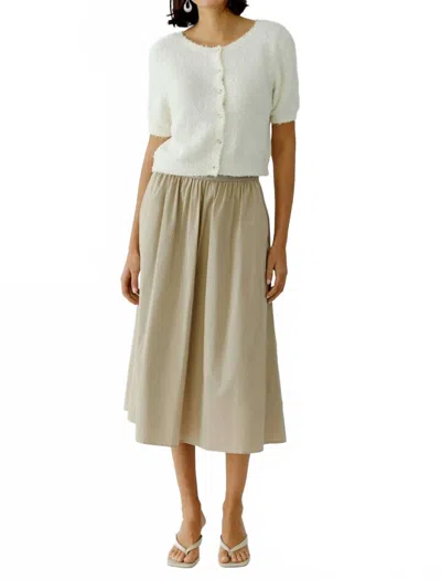 Ouí Banded Midi Skirt In Biscuit In Neutral