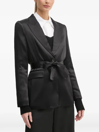 Ouí Belt-tie Blazer In Black