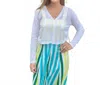 Ouí Button Cardigan In Optic White In Blue