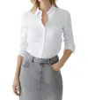 Ouí Elasticated Cotton Blouse In Optic White In White