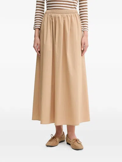Ouí Elasticated Maxi Skirt In Brown