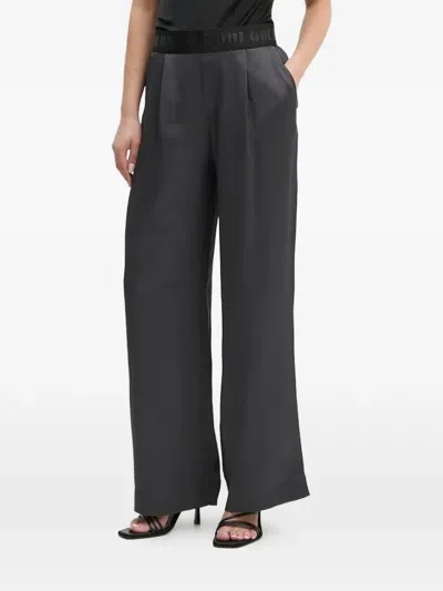 Ouí Elasticated-waistband Trousers In Gray