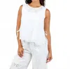 Ouí Eyelet Sleeveless Top In Cloud Dancer In Multi