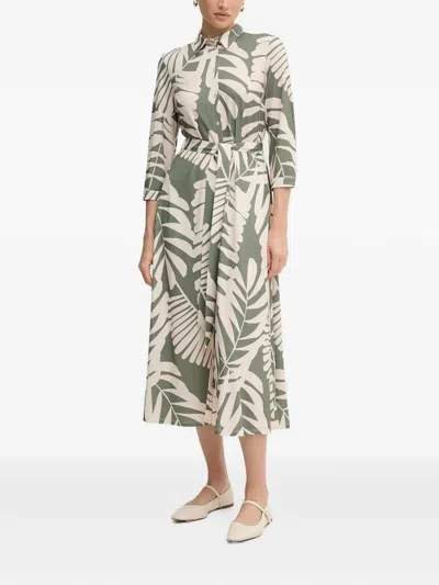 Ouí Floral-print Belted Midi Dress In Multi