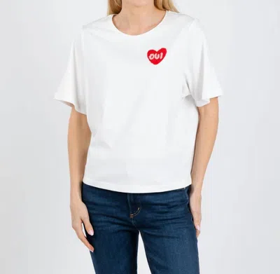 Ouí Heart Tee In Cloud Dancer In White