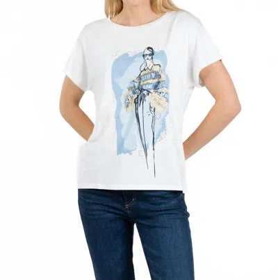 Ouí J'adore Sketch Tee In Cloud Dancer In White