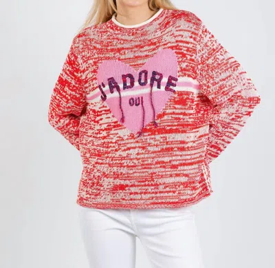 Ouí J'adore Sweater In Red White In Multi