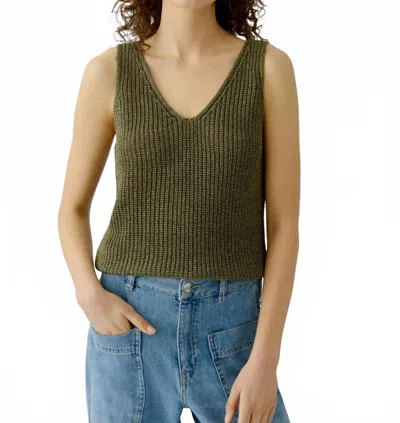 Ouí Knit Tank In Green Garden In Multi