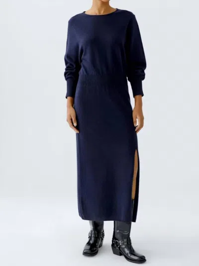 Ouí Knitted Sweater Dress In Dark Blue