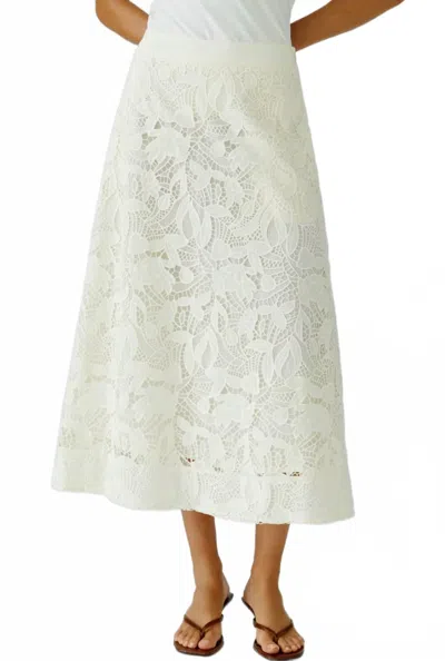 Ouí Lace Midi Skirt In Off White