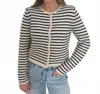 Ouí Lindsey Stripe Cardigan In White/blue In Multi