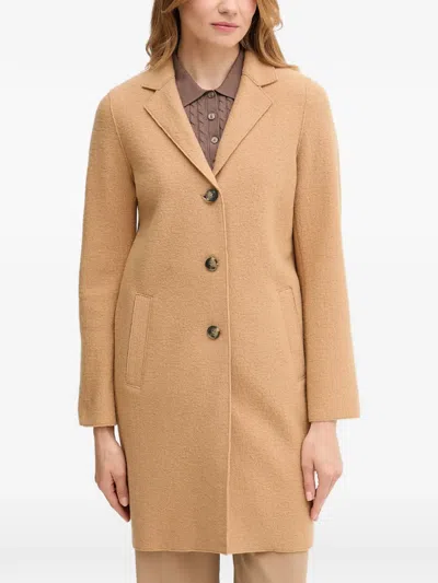 Ouí Notched-collar Button Coat In Neutral