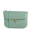 Oui Oui Woman Cross-body Bag Sage Green Size - Leather