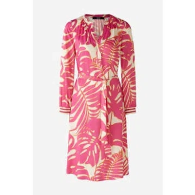 Ouí Oui Pink Palm Satin Dress