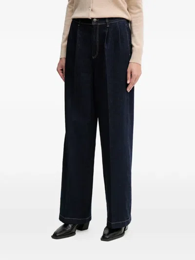 Ouí Pleated Denim Jeans In Blue