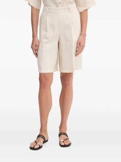 Ouí Pleated Linen Shorts In White