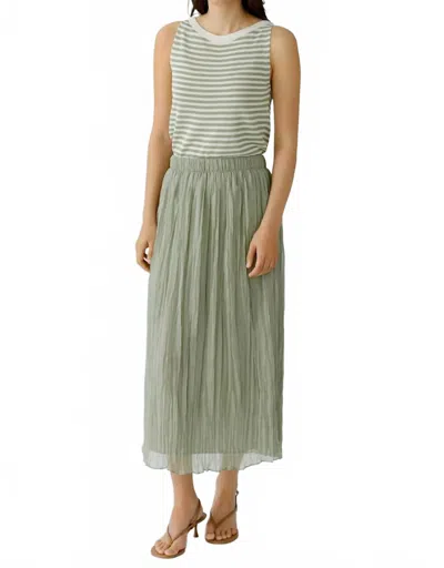Ouí Pleated Maxi Skirt In Seagrass In Green