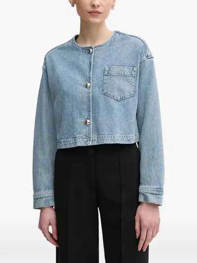 Ouí Pocket Buttoned Jacket In Blue