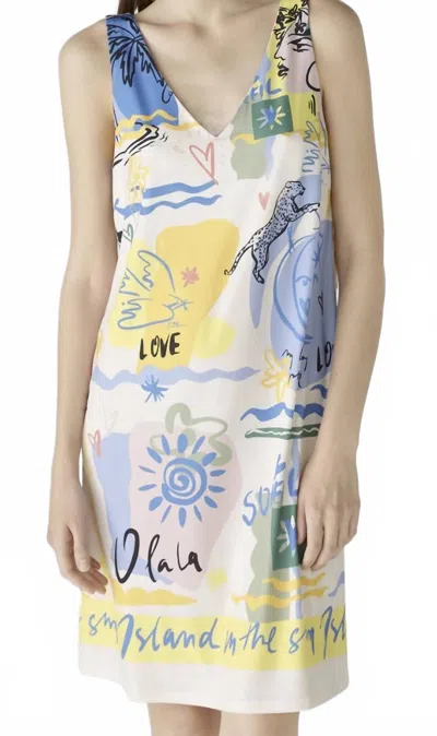 Ouí Printed Dress In Multi In Yellow