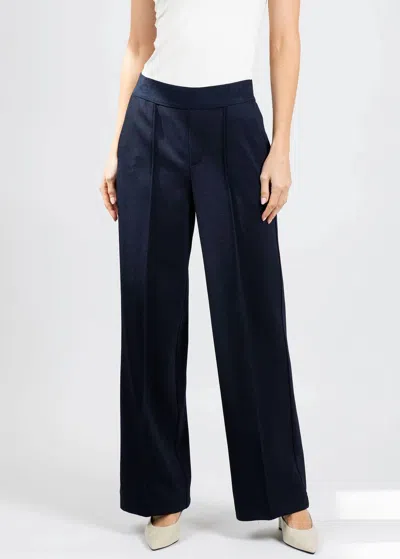 Ouí Pull-on Straight Pants In Dark Blue