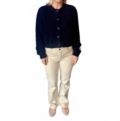 Ouí Rib Knitted Jacket In Dark Blue