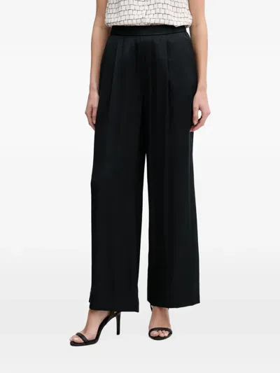 Ouí Satin-finish Wide-leg Palazzo Pants In Black