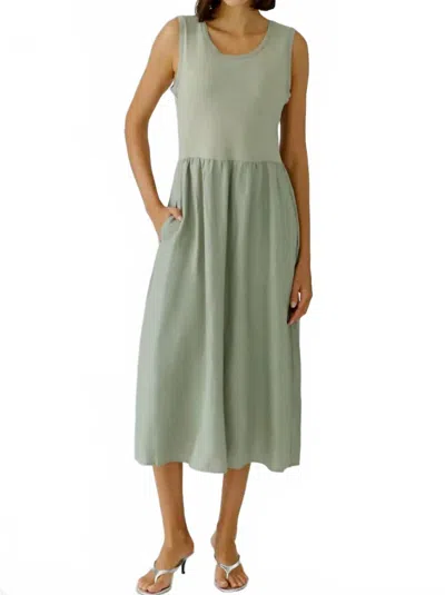 Ouí Sleeveless Midi Dress In Seagrass In Green