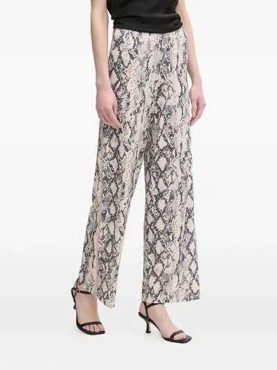 Ouí Snake-print Trousers In Neutral